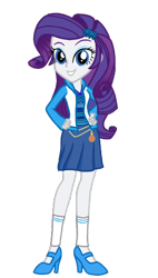 Size: 326x573 | Tagged: safe, alternate version, artist:wavebreeze234, rarity, equestria girls, g4, background removed, barbie, base used, clothes, female, grin, hand on hip, high heels, shoes, simple background, skirt, smiling, solo, the barbie diaries, transparent background