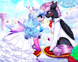 Size: 4000x3179 | Tagged: safe, artist:krissstudios, oc, oc only, pegasus, pony, clothes, dress, female, male, mare, solo, stallion, suit, wedding dress