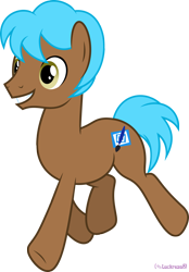 Size: 1391x2000 | Tagged: safe, artist:luckreza8, artist:rjp.rammy, oc, oc only, oc:rammy junior, earth pony, pony, male, show accurate, simple background, smiling, solo, stallion, transparent background, vector