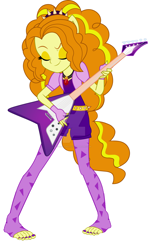 Size: 1024x1733 | Tagged: safe, artist:megaman-dbz, adagio dazzle, equestria girls, g4, my little pony equestria girls: rainbow rocks, electric guitar, eyes closed, feet, female, guitar, musical instrument, nail polish, png, simple background, smiling, solo, toenail polish, toes, white background