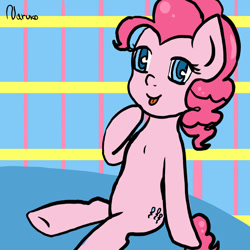 Size: 1024x1024 | Tagged: safe, artist:wrath-marionphauna, pinkie pie, earth pony, pony, g4, digital art, solo, tongue out