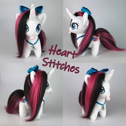 Size: 1000x1000 | Tagged: safe, artist:larsen toys, oc, oc only, pony, unicorn, irl, multiple views, photo, plushie, pony plushie, solo, tongue out