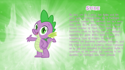 Size: 1280x719 | Tagged: safe, artist:andoanimalia, spike, dragon, g4, bio, looking at you, male, solo, vector, waving at you