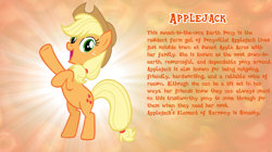 Size: 1280x719 | Tagged: safe, artist:andoanimalia, applejack, earth pony, pony, g4, bio, bipedal, hoof in air, looking at you, raised hoof, vector