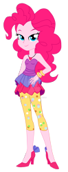 Size: 1600x4026 | Tagged: safe, artist:lobo299, pinkie pie, equestria girls, g4, my little pony equestria girls: better together, twilight under the stars, alternate clothes, bare shoulders, bracelet, high heels, jewelry, necklace, shoes, simple background, sleeveless, solo, strapless, transparent background, vector