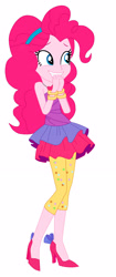 Size: 1600x3794 | Tagged: safe, artist:lobo299, pinkie pie, equestria girls, g4, my little pony equestria girls: better together, twilight under the stars, alternate clothes, bare shoulders, bracelet, high heels, jewelry, shoes, simple background, sleeveless, solo, strapless, vector, white background