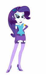 Size: 1920x3153 | Tagged: safe, artist:lobo299, rarity, equestria girls, g4, clothes, garter belt, gloves, hand on hip, long gloves, sexy, simple background, socks, solo, stockings, thigh highs, vector, white background