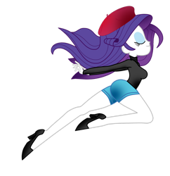 Size: 1920x1983 | Tagged: safe, artist:lobo299, rarity, equestria girls, alternate clothes, beatnik rarity, beret, clothes, eyes closed, hat, high heels, shoes, shorts, simple background, solo, sweater, transparent background, vector