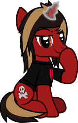 Size: 706x1106 | Tagged: safe, artist:lightningbolt, derpibooru exclusive, pony, unicorn, g4, .svg available, all time low, boop, clothes, dreamworks face, glowing, glowing horn, horn, jack barakat, looking at you, male, ponified, self-boop, shirt, show accurate, simple background, sitting, solo, stallion, svg, t-shirt, transparent background, vector