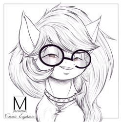 Size: 2000x2000 | Tagged: safe, artist:maximus, oc, oc only, oc:cosmic euphoria, pony, chest fluff, glasses, high res, solo