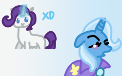 Size: 1920x1200 | Tagged: safe, artist:nitlynjane, rarity, trixie, pony, unicorn, g4, 1000 hours in ms paint, gradient background, not shipping, xd