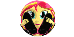 Size: 1200x600 | Tagged: safe, artist:artdj7, sunset shimmer, equestria girls, g4, ball, morph ball, shimmerball, simple background, solo, transparent background