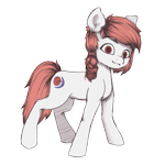 Size: 1700x1700 | Tagged: safe, artist:vickyvoo, oc, oc only, oc:pyrebelle, pony, 2022 community collab, derpibooru community collaboration, braid, red hair, red mane, simple background, solo, transparent background, white coat