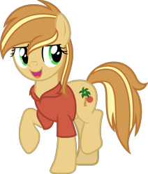 Size: 1545x1823 | Tagged: safe, artist:pegasski, oc, oc only, oc:tropicana spritz, earth pony, pony, g4, clothes, female, mare, shirt, simple background, solo, transparent background