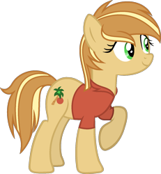 Size: 1239x1342 | Tagged: safe, artist:pegasski, oc, oc only, oc:tropicana spritz, earth pony, pony, g4, clothes, female, mare, shirt, simple background, solo, transparent background