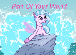 Size: 708x515 | Tagged: safe, artist:wavebreeze234, silverstream, seapony (g4), g4, female, jewelry, necklace, smiling, the little mermaid