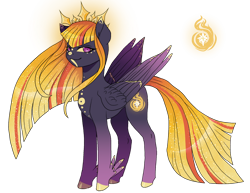 Size: 1280x990 | Tagged: safe, artist:brot-art, oc, oc only, pegasus, pony, concave belly, feathered fetlocks, female, hooves, magical lesbian spawn, mare, offspring, parent:daybreaker, parent:twilight sparkle, pegasus oc, simple background, slender, smiling, thin, transparent background, wings