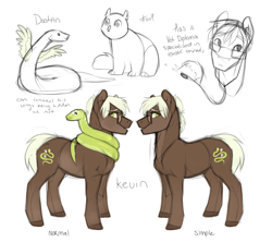 Size: 2587x2302 | Tagged: safe, artist:royvdhel-art, oc, oc only, oc:kevin, cat, earth pony, pony, snake, bust, coils, colored hooves, earth pony oc, glasses, high res, lineart, male, reference sheet, stallion, story included, wings