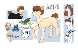 Size: 2558x1600 | Tagged: safe, artist:royvdhel-art, oc, oc only, oc:romy, bird, pony, unicorn, :p, abstract background, bust, clothes, female, horn, horns, mare, raised hoof, smiling, story included, tongue out, unicorn oc