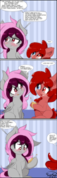 Size: 962x2974 | Tagged: safe, artist:freefraq, oc, oc only, oc:cherry slime, oc:lilac san, bat pony, goo, goo pony, original species, alcohol, bat pony oc, booze, comic, cute