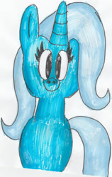 Size: 1280x2024 | Tagged: safe, artist:bronynattor127, trixie, pony, unicorn, g4, looking at you, smiling, solo, traditional art