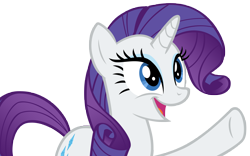 Size: 8873x5554 | Tagged: safe, artist:andoanimalia, rarity, pony, unicorn, dragon dropped, g4, absurd resolution, eyeshadow, female, happy, hoof in air, makeup, mare, open mouth, open smile, simple background, smiling, solo, transparent background, vector
