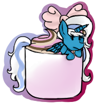 Size: 187x206 | Tagged: safe, artist:soulninja05, oc, oc:fleurbelle, alicorn, pony, alicorn oc, bow, cup, female, food, hair bow, horn, ice cream, mare, simple background, transparent background, wings