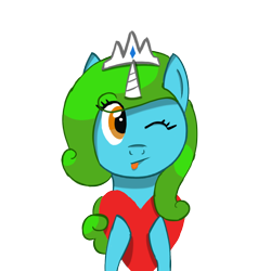 Size: 1024x1024 | Tagged: safe, artist:cloud burst, oc, oc only, oc:ertha, alicorn, pony, heart, looking at you, mlem, one eye closed, silly, simple background, solo, tongue out, transparent background, wink, winking at you