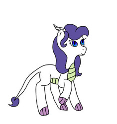 Size: 400x425 | Tagged: safe, artist:4719axey, oc, oc only, oc:amethyst grace, dracony, hybrid, belly scales, claw hooves, female, horns, interspecies offspring, leonine tail, offspring, parent:rarity, parent:spike, parents:sparity, simple background, solo, tail, white background