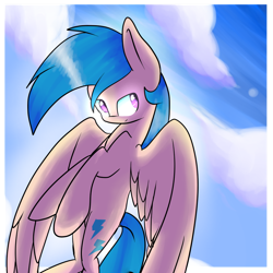 Size: 1024x1024 | Tagged: safe, artist:myralilth, artist:snowolive, firefly, pegasus, pony, g1, g4, collaboration, cutie mark, female, flying, g1 to g4, generation leap, looking up, mare, sidemouth, smiling, solo