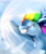 Size: 2500x3000 | Tagged: safe, artist:debbygattathebest, rainbow dash, pegasus, pony, g4, female, flying, gritted teeth, high res, mare, narrowed eyes, solo, sonic rainboom, stray strand, windswept mane