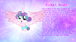 Size: 1280x719 | Tagged: safe, artist:andoanimalia, princess flurry heart, alicorn, pony, g4, baby, baby pony, bio, cute, diaper, female, flurrybetes, flying, looking at you, vector, wings