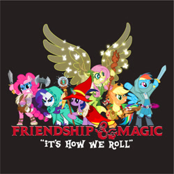 Size: 1400x1400 | Tagged: safe, applejack, discord, fluttershy, pinkie pie, rainbow dash, rarity, twilight sparkle, dungeons and discords, g4, official, adventuring party, applejack's hat, barbarian, blue eyes, blue skin, cape, cleric, clothes, cosplay, costume, cowboy hat, druid, dungeons and dragons, fantasy class, flutterdruid, green eyes, hascon, hat, hood, hooded cape, light skin, magic wand, mane six, multicolored hair, orange hair, orange skin, pen and paper rpg, pink hair, pink skin, purple eyes, purple hair, rainbow hair, rainbow rogue, ranger, red eyes, red hair, rogue, rpg, simple background, sword, wand, weapon, wings, wizard, yellow hair, yellow skin