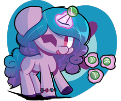 Size: 1200x1000 | Tagged: safe, artist:ronin20181, izzy moonbow, pony, unicorn, g5, my little pony: a new generation, ball, chibi, female, horn, hornball, izzy's tennis ball, magic, mare, one eye closed, solo, telekinesis, tennis ball, that pony sure does love tennis balls