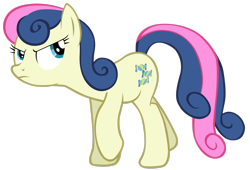 Size: 2972x2017 | Tagged: safe, artist:tardifice, bon bon, sweetie drops, earth pony, pony, g4, angry, background pony, bon bon is not amused, female, high res, mare, simple background, solo, transparent background, unamused, vector