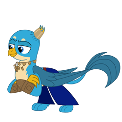 Size: 1280x1281 | Tagged: safe, artist:chanyhuman, gallus, griffon, g4, aladdin, bracelet, clothes, cosplay, costume, disney, genie (aladdin), jewelry, male, necklace, simple background, solo, transparent background, vector