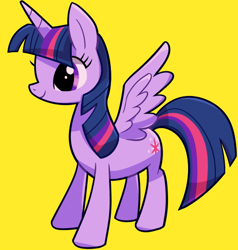 Size: 524x550 | Tagged: safe, artist:awbt, twilight sparkle, alicorn, pony, g4, simple background, solo, twilight sparkle (alicorn), yellow background