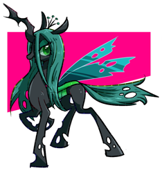 Size: 600x640 | Tagged: safe, artist:awbt, queen chrysalis, changeling, changeling queen, g4, crown, female, jewelry, raised hoof, regalia, simple background, solo, white background