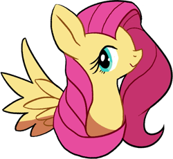 Size: 619x569 | Tagged: safe, artist:awbt, fluttershy, pegasus, pony, g4, bust, simple background, solo, white background