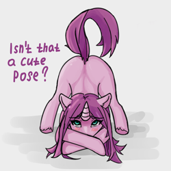Size: 2500x2500 | Tagged: safe, artist:henko, oc, pony, unicorn, blushing, face down ass up, high res, horn, jack-o challenge, meme