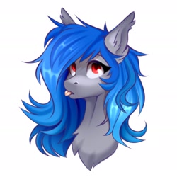 Size: 2362x2362 | Tagged: safe, artist:buvanybu, oc, oc only, pony, chest fluff, ear fluff, high res, simple background, solo, tongue out, white background