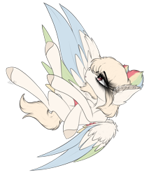 Size: 2997x3513 | Tagged: safe, artist:beamybutt, pegasus, pony, colored wings, ear fluff, eyelashes, falling, female, high res, lying down, mare, on back, simple background, solo, transparent background, two toned wings, wings