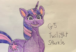 Size: 1280x878 | Tagged: safe, artist:wolfspiritclan, twilight sparkle, pony, unicorn, g4, g5, my little pony: a new generation, g4 to g5, traditional art, unicorn twilight