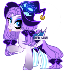 Size: 1280x1407 | Tagged: safe, artist:herusann, oc, oc only, bat pony, pony, :p, base used, bat pony oc, bat wings, clothes, eyelashes, female, hat, hoof polish, makeup, mare, simple background, socks, solo, tongue out, transparent background, wings, witch hat