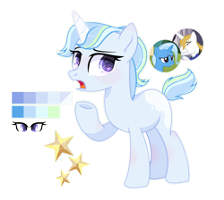Size: 1574x1410 | Tagged: safe, artist:moonnightshadow-mlp, prince blueblood, trixie, oc, oc:magic trix, pony, g4, female, male, offspring, parent:prince blueblood, parent:trixie, parents:bluetrix, reference, ship:bluetrix, shipping, simple background, straight, transparent background