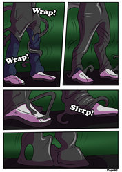 Size: 2480x3507 | Tagged: safe, artist:rex-equinox, changeling, goo, human, comic:time for a change, black goo, comic, high res, human to changeling, mind control, transformation, transformation sequence
