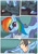 Size: 905x1280 | Tagged: safe, artist:rex-equinox, rainbow dash, human, pegasus, g4, comic, dressing, inanimate tf, ponysuit, transformation