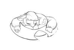 Size: 1604x1094 | Tagged: safe, artist:blue ink, applejack, earth pony, pony, g4, applejack's hat, cowboy hat, cute, female, hat, jackabetes, mare, sleeping, solo