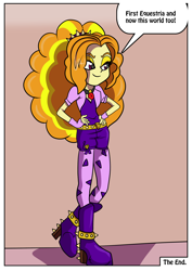 Size: 2480x3507 | Tagged: safe, artist:rex-equinox, adagio dazzle, comic:this world is mine, equestria girls, g4, antagonist, comic, dialogue, female, high res, male to female, possessed, possession, rule 63, solo, speech bubble, the dazzlings, the end, transformation, transformation sequence, transgender transformation