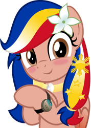 Size: 600x841 | Tagged: safe, artist:jhayarr23, oc, oc only, oc:pearl shine, pegasus, pony, looking at you, nation ponies, philippines, ponified, simple background, smiling, smiling at you, solo, transparent background, watch